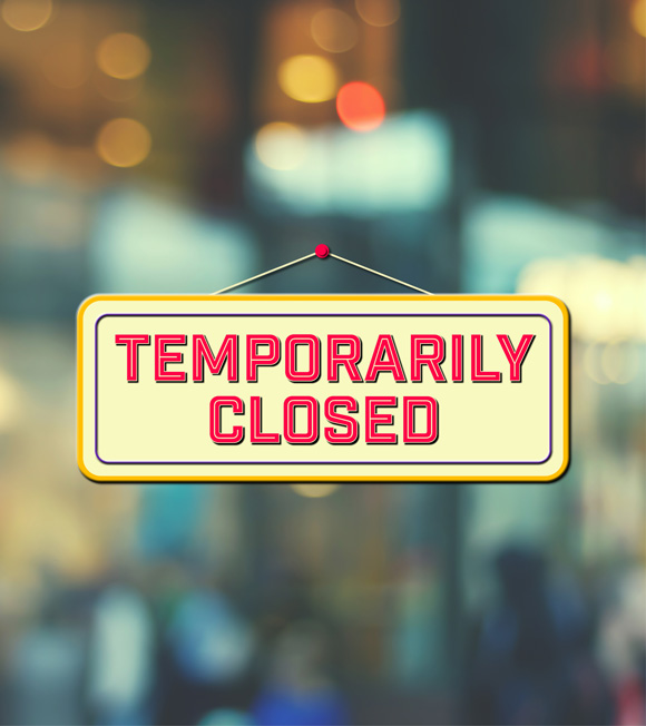 Temporarily closed sign