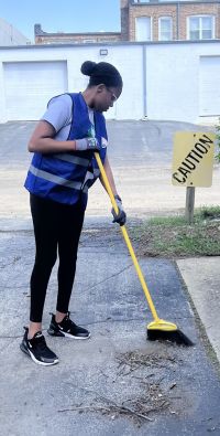One student working 2026 United Way Day of Action for Earth Day