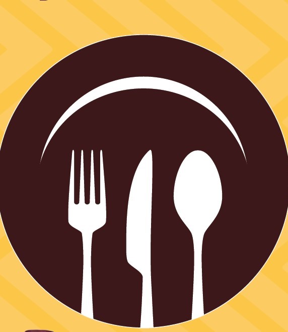 Plate with fork, knife and spoon