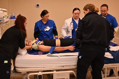 KCC health careers students participate in a simulation exercise on Oct. 16