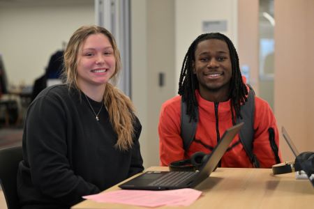 KCC students Johnetta Whitmire (left) and Khylan McKinnie (right)