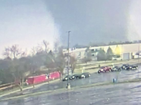 Footage of a tornado on March 10, 2026 seen with KCC surveillance camera Footage of a tornado on March 10, 2026 seen with KCC surveillance camera