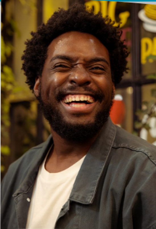 Happy person smiling