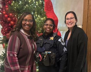 (Left-Right) KCC VP Quincy Rose Sewell, Melvina Calvin Edwards, and Katelynn Ohrt.